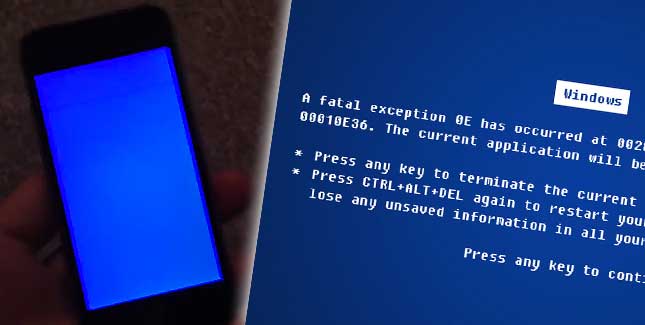 iPhone 5s schlÃ¤gt sich mit Blue Screen of Death Bug herum (Video)