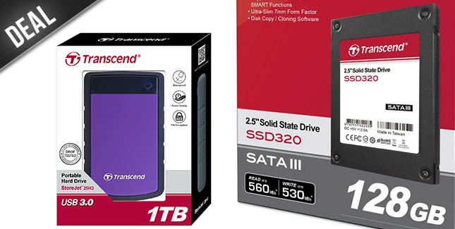 Transcend 128GB SSD & 1TB HDD heute gÃ¼nstiger