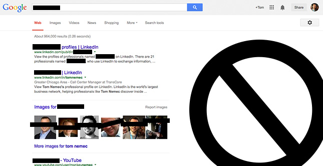 Google: Suchergebnisse mit Namen lassen sich nun entfernen