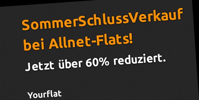 Tarif-Angebot: Allnet-Flat „Yourflat“ um 60% reduziert