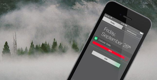 Data Widget: Praktische Datenvolumen-Anzeige fÃ¼r iOS 8