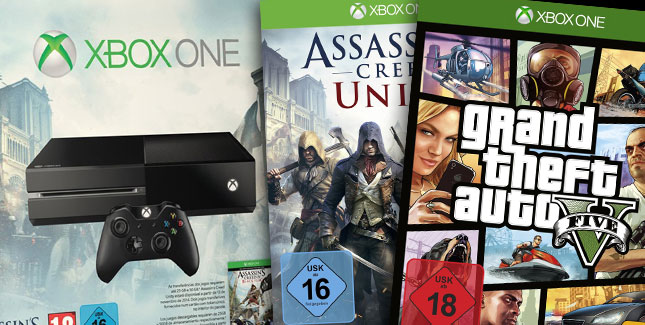 Knaller: Xbox One inkl. GTA 5 + Assassinâ€™s Creed fÃ¼r 399 Euro