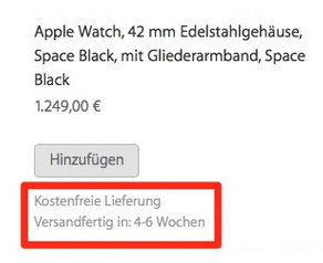 Apple-Watch-Lieferzeit