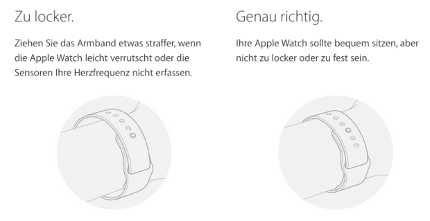 Apple Watch richtig tragen