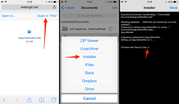 iOS 8.3 Jailbreak Taig untether update auf 2.1.1
