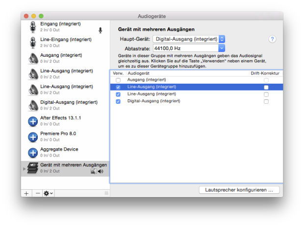 aggregate device konfiguration