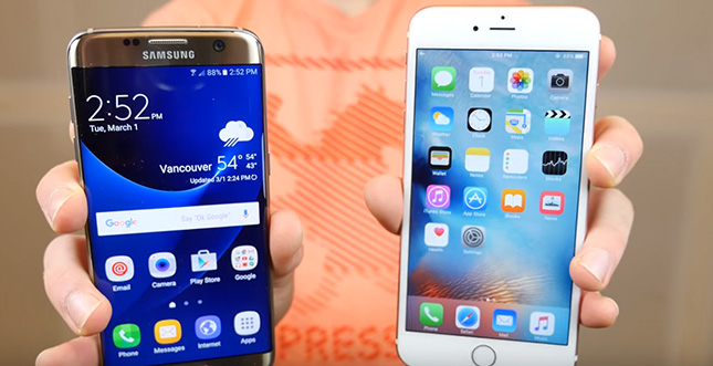 Droptest: Galaxy S7 Edge gegen iPhone 6s Plus (Video)