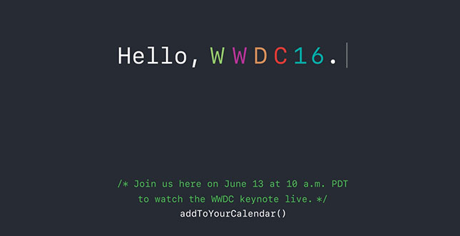 Apple ruft zur WWDC 2016 + Live Stream